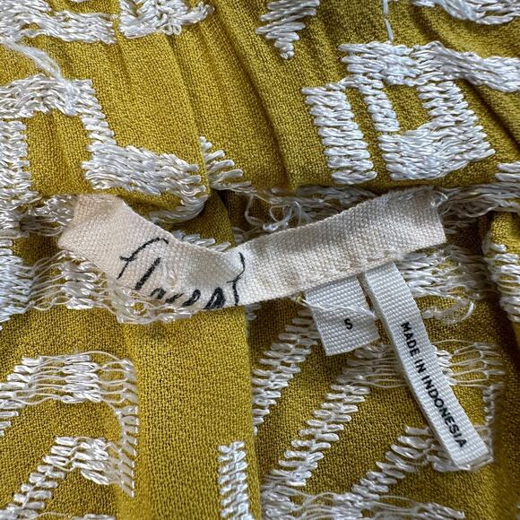 Anthropologie Floreat Anesu One-Shoulder Top Womens Small Strappy Cropped Yellow - Picture 5 of 7